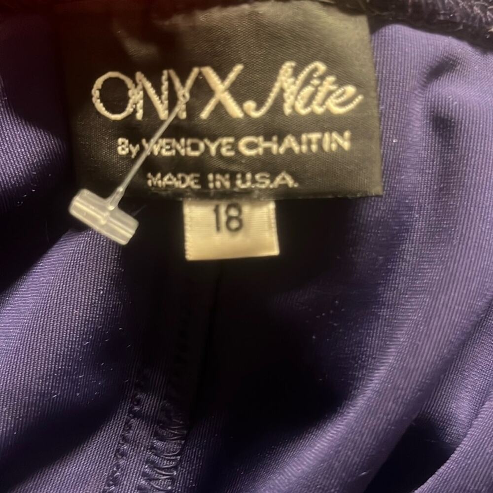 Vtg 90s Purple Stretch Velvet Glitter Fairy Glam Whimsigoth Maxi Party Dress 18 - Picture 7 of 8